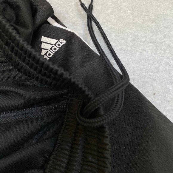 Adidas Athletic Warmup Pants‎ Mens Large Black White Stripe Polyester Drawstring - Picture 10 of 11